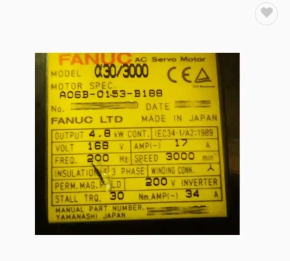 A06B-0153-B188 Đã Qua Sử Dụng Thử Nghiệm Động Cơ Fanuc